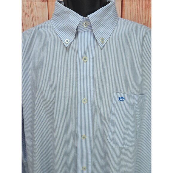 Southern Tide Mens Blue Striped Button-Down Shirt XXL - Picture 3 of 8
